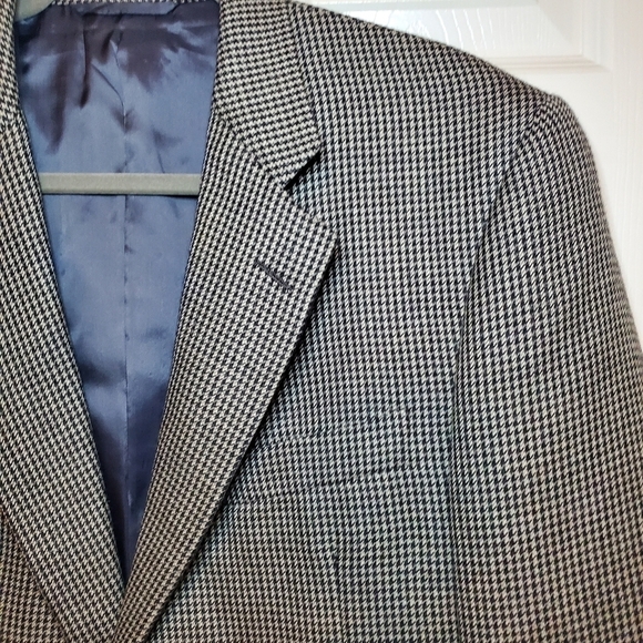 Vintage Hickey Freeman 40R Men's Camel Hair Gingham Check Suit Jacket Blazer - Picture 3 of 12